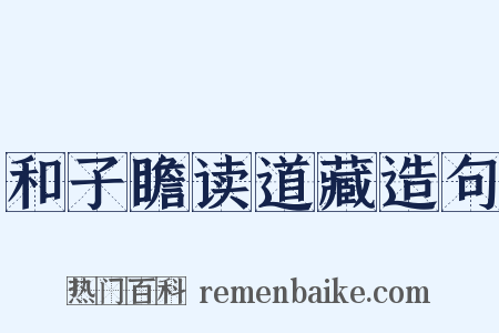 和子瞻读道藏造句是什么意思的图片